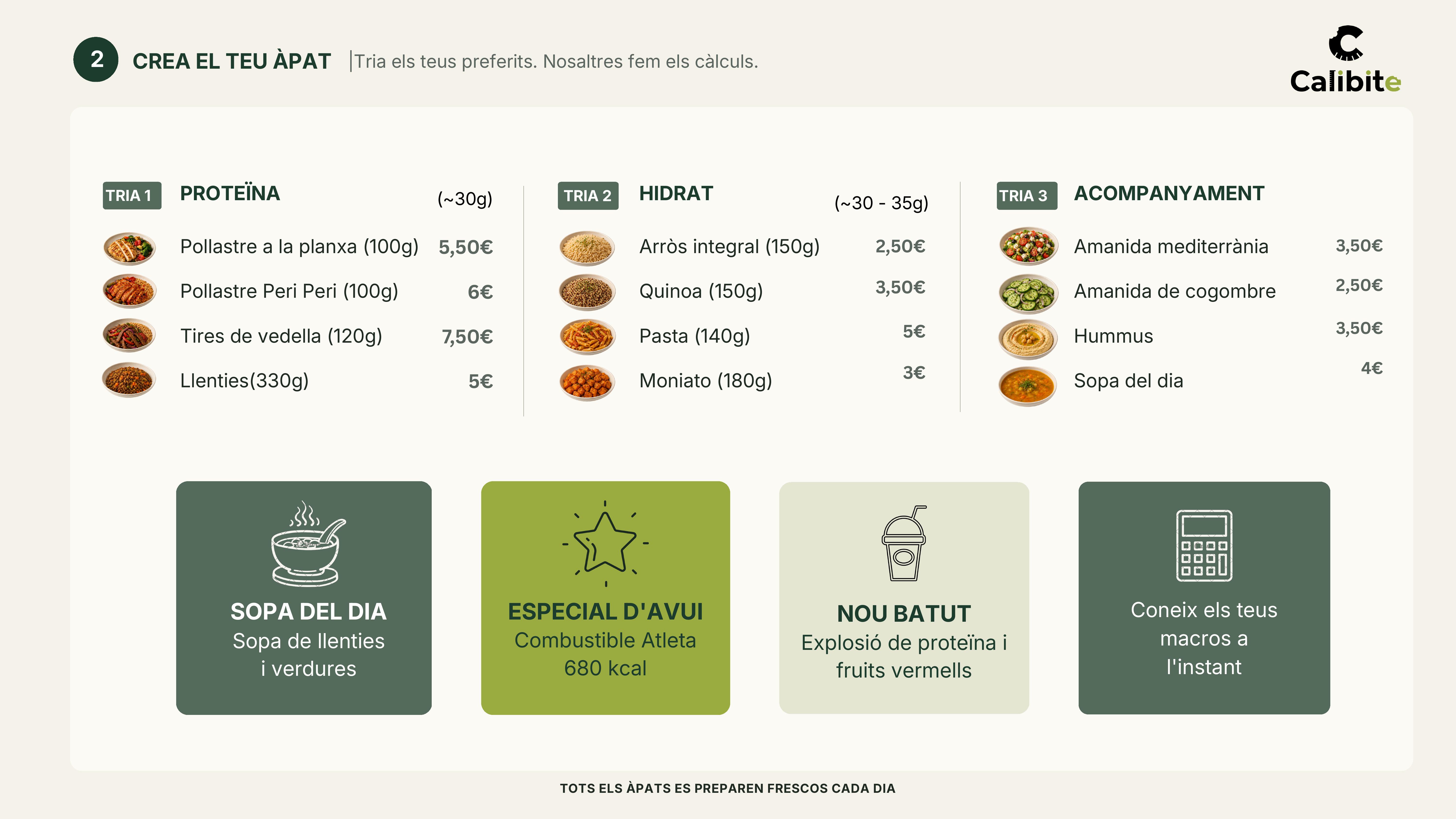 Calibite Menu Page 2