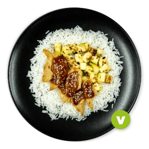 Heura Teriyaki con arroz basmati